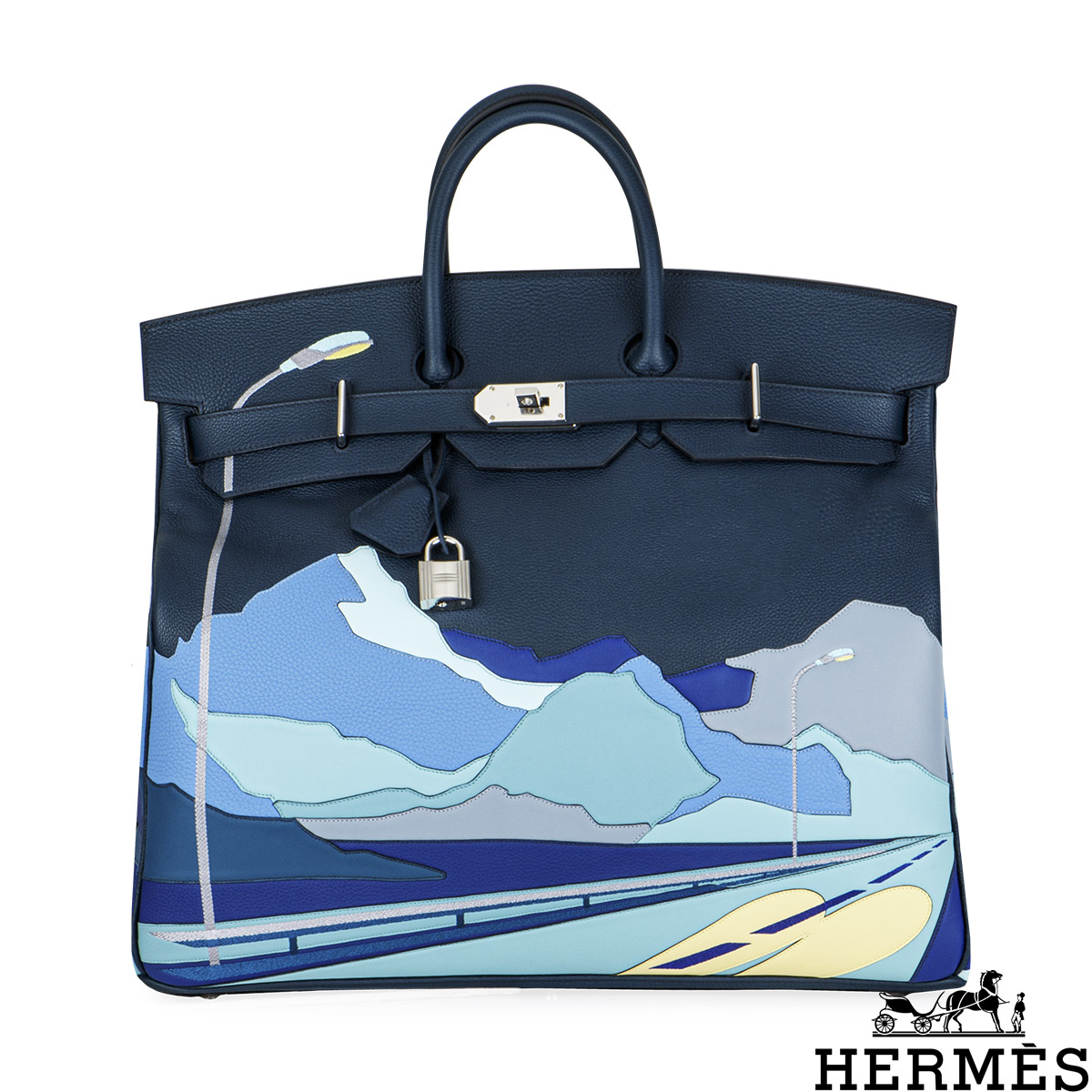 Hermes HAC 50 Birkin Bag Black Palladium Hardware Togo Leather